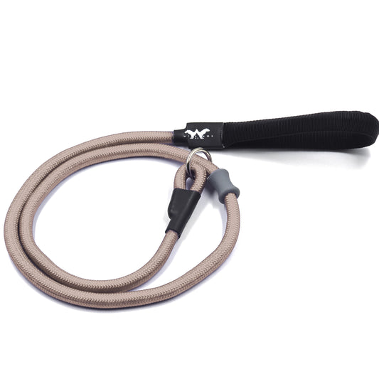 Military Tan Slip Lead | With Adjustable Collar Plug and Flex Nylon material