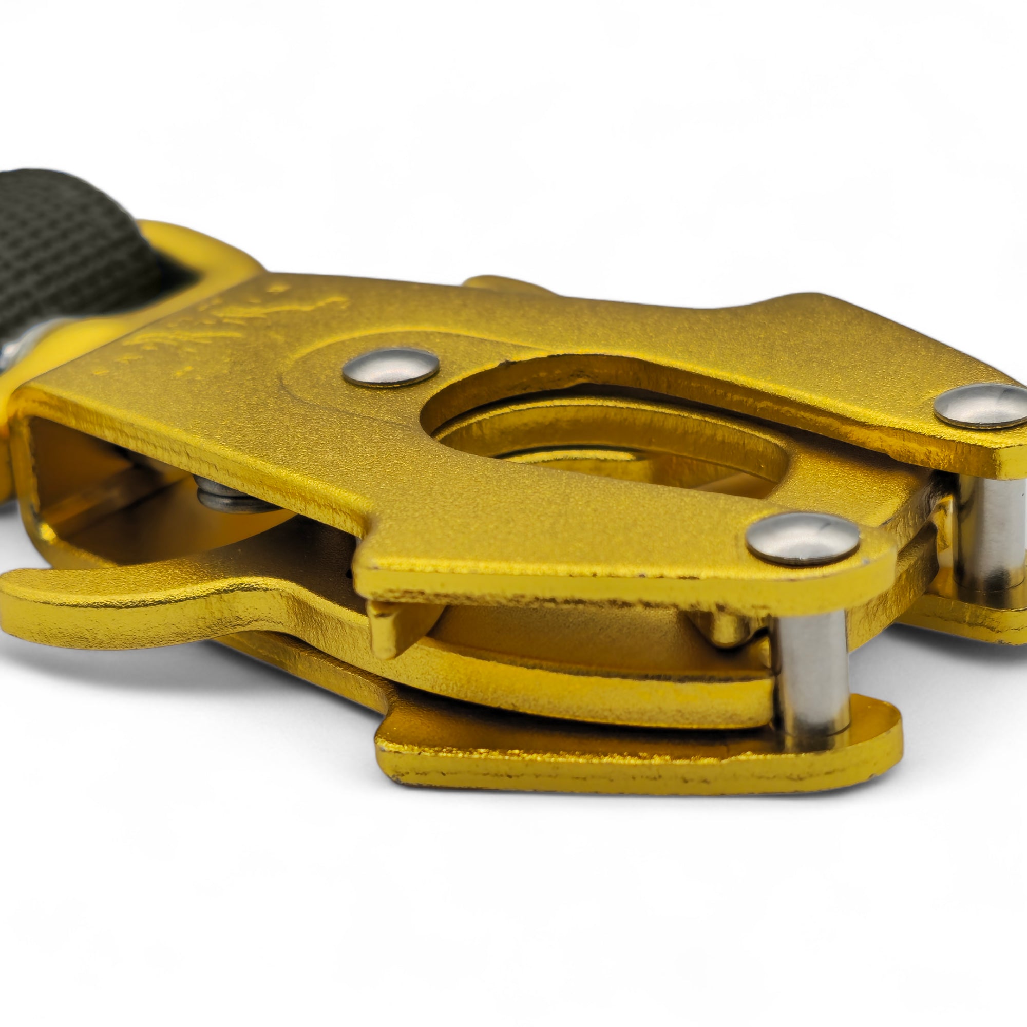 Traffic Lead Khaki | Gold Aluminium Frog Clip With Neoprene Lined Handle