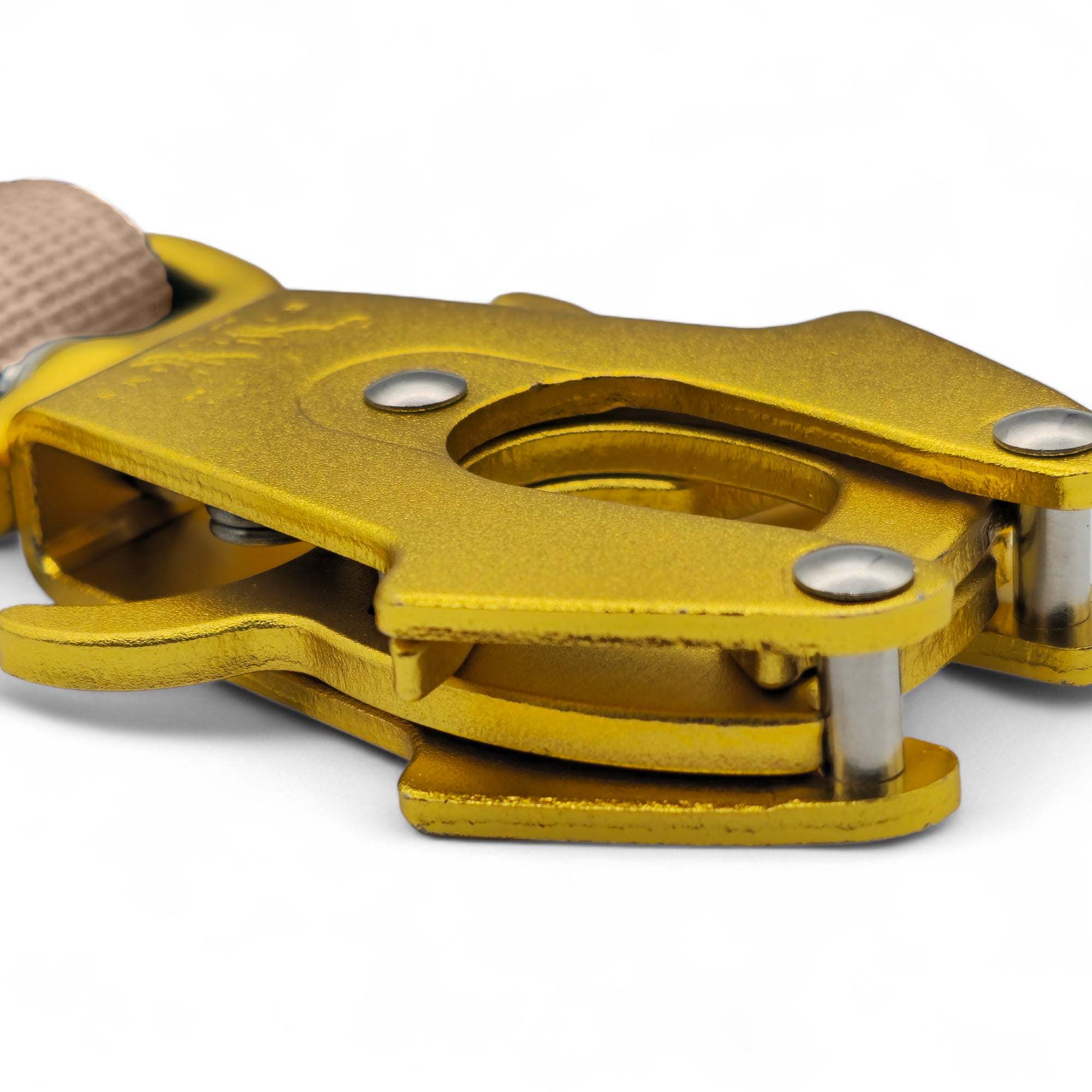 Traffic Lead Military Tan | Gold Aluminium Frog Clip With Neoprene Lined Handle