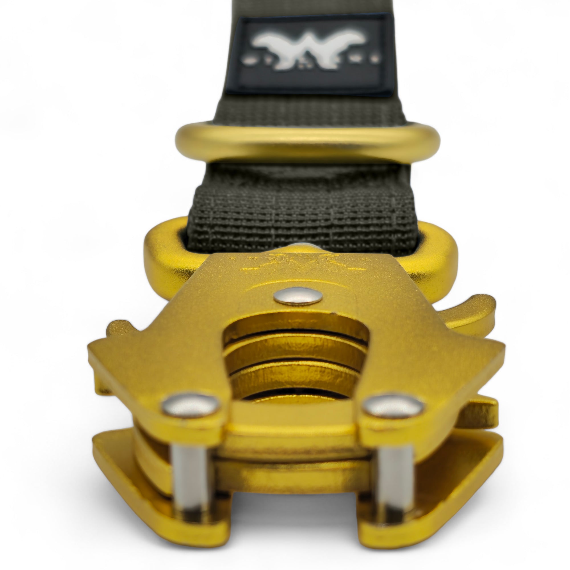 Traffic Lead Khaki | Gold Aluminium Frog Clip With Neoprene Lined Handle