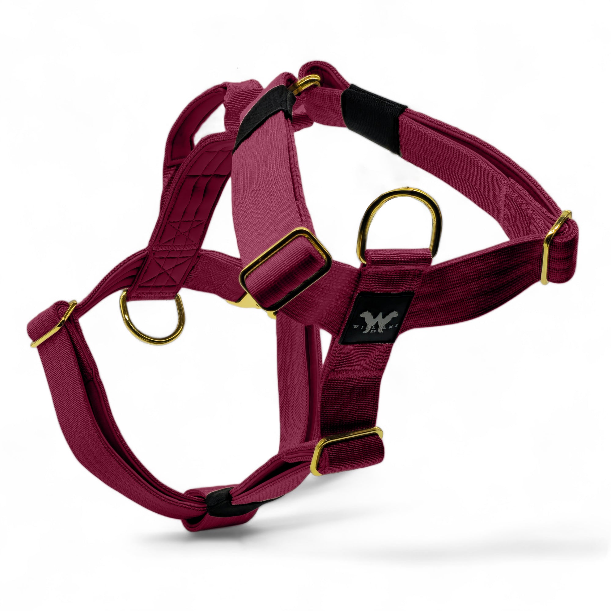 Anti-Pull Harness Cherry Red | Quad Stitched Nylon Adjustable With Control Handle