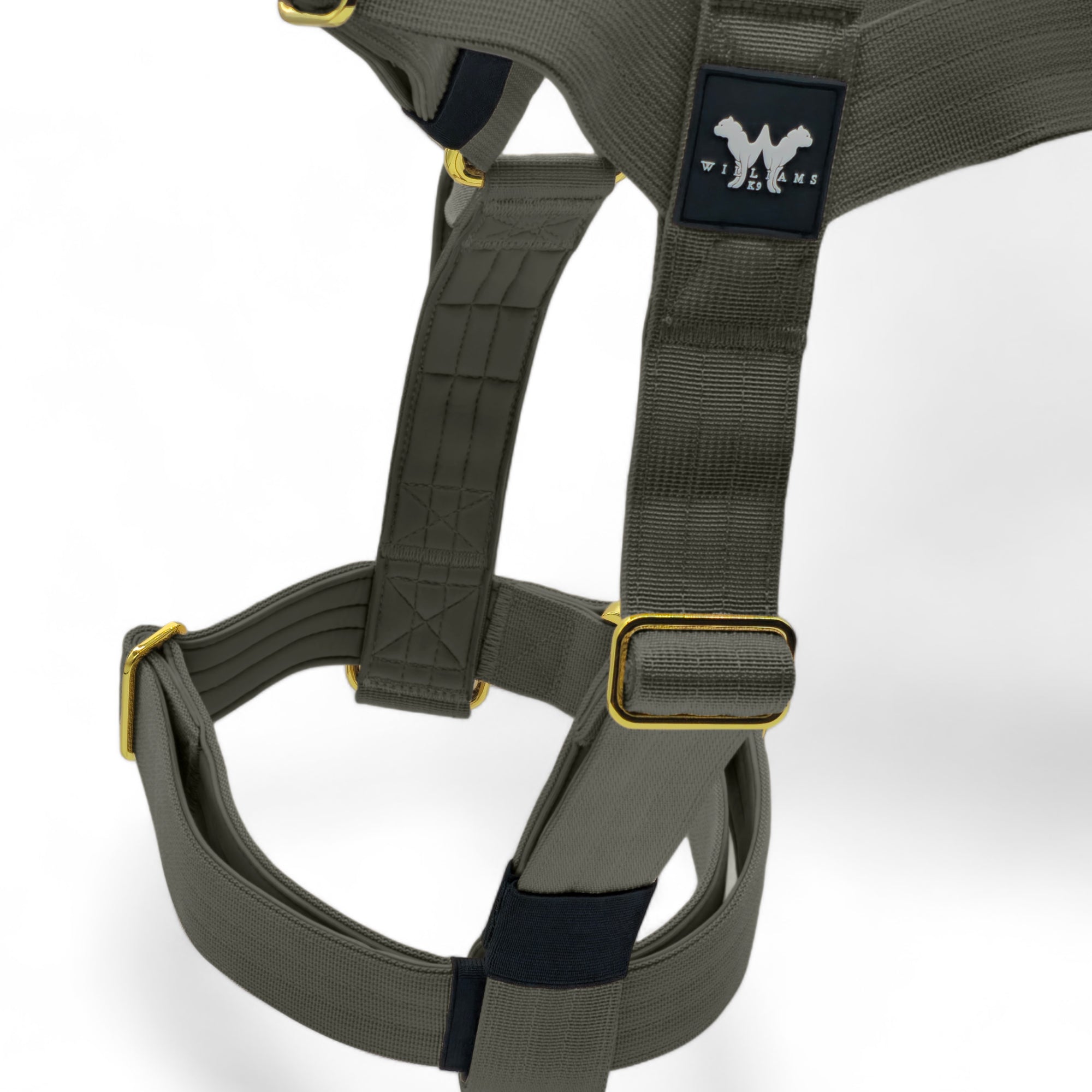 Anti-Pull Harness Khaki | Quad Stitched Nylon Adjustable With Control Handle