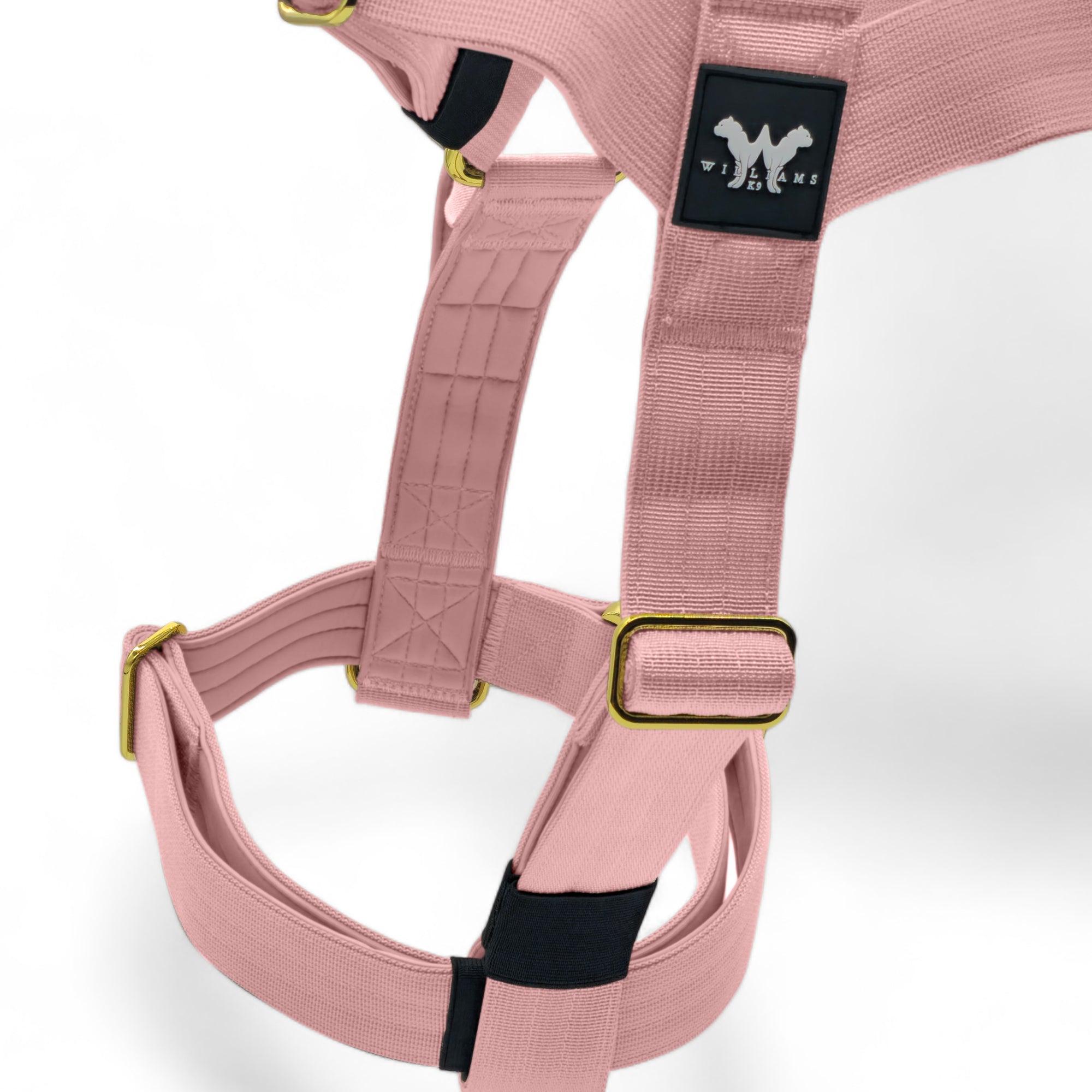 Anti-Pull Harness Soft Pink | Quad Stitched Nylon Adjustable With Control Handle