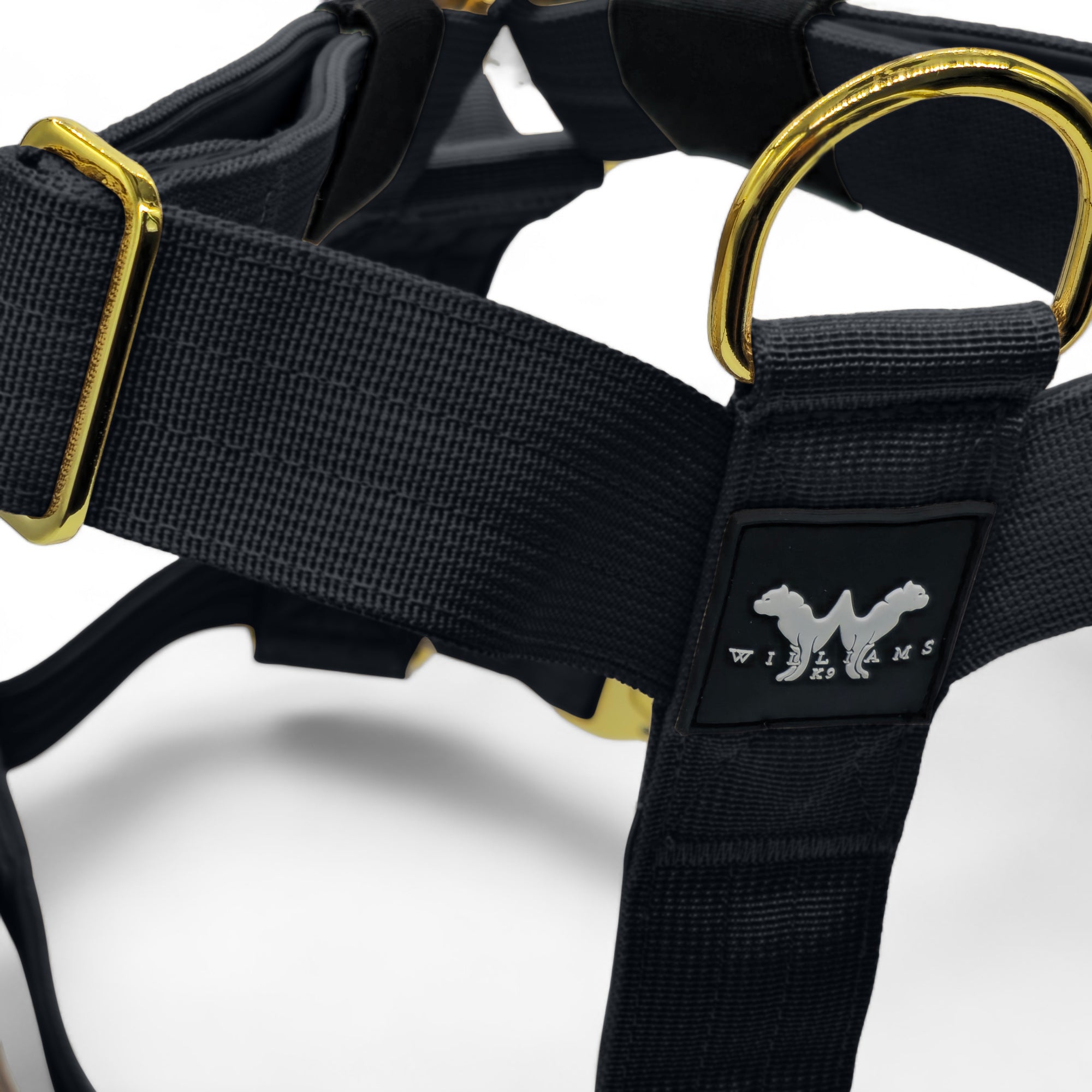 Anti-Pull Harness Black | Quad Stitched Nylon Adjustable With Control Handle