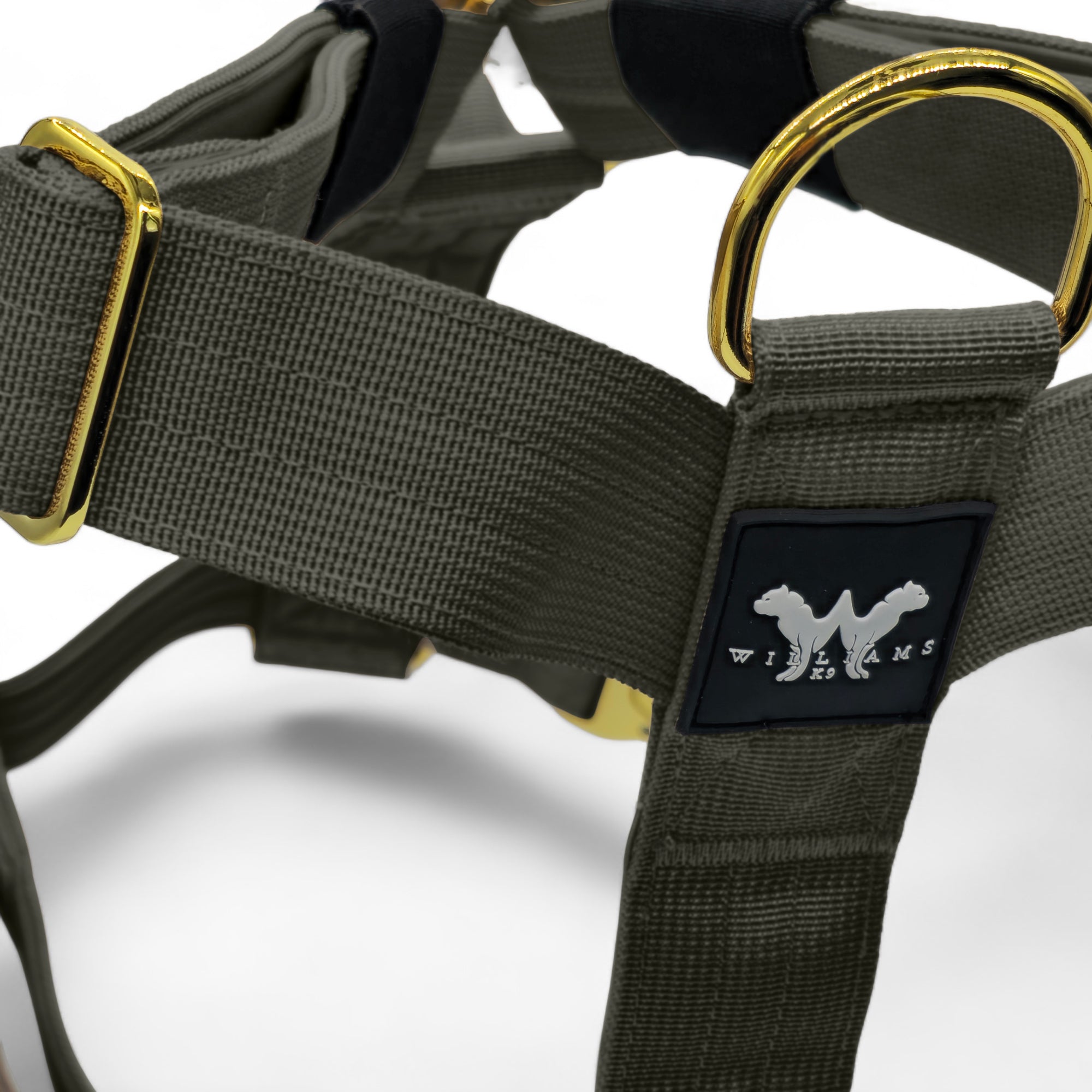 Anti-Pull Harness Khaki | Quad Stitched Nylon Adjustable With Control Handle