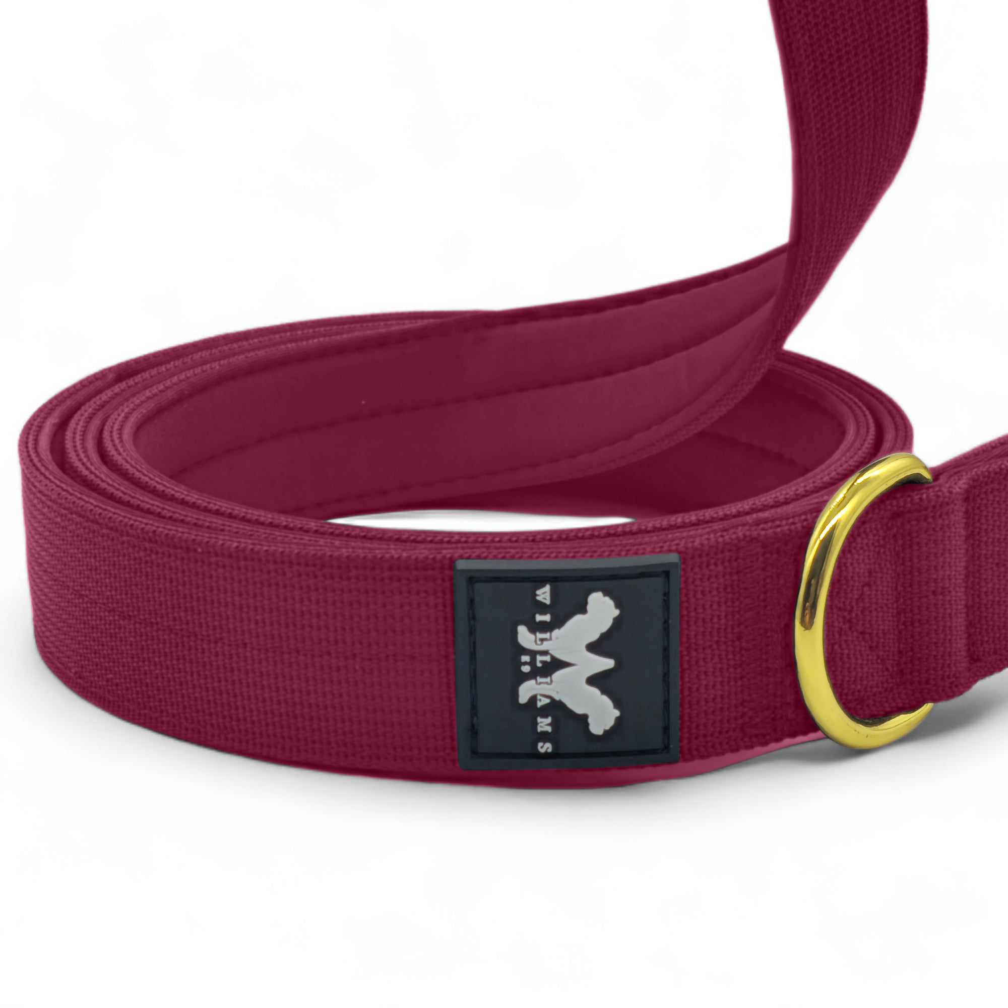 Snap Hook Lead Cherry Red | Anti-Tangle Neoprene Lined Handle Quad Stitched Nylon