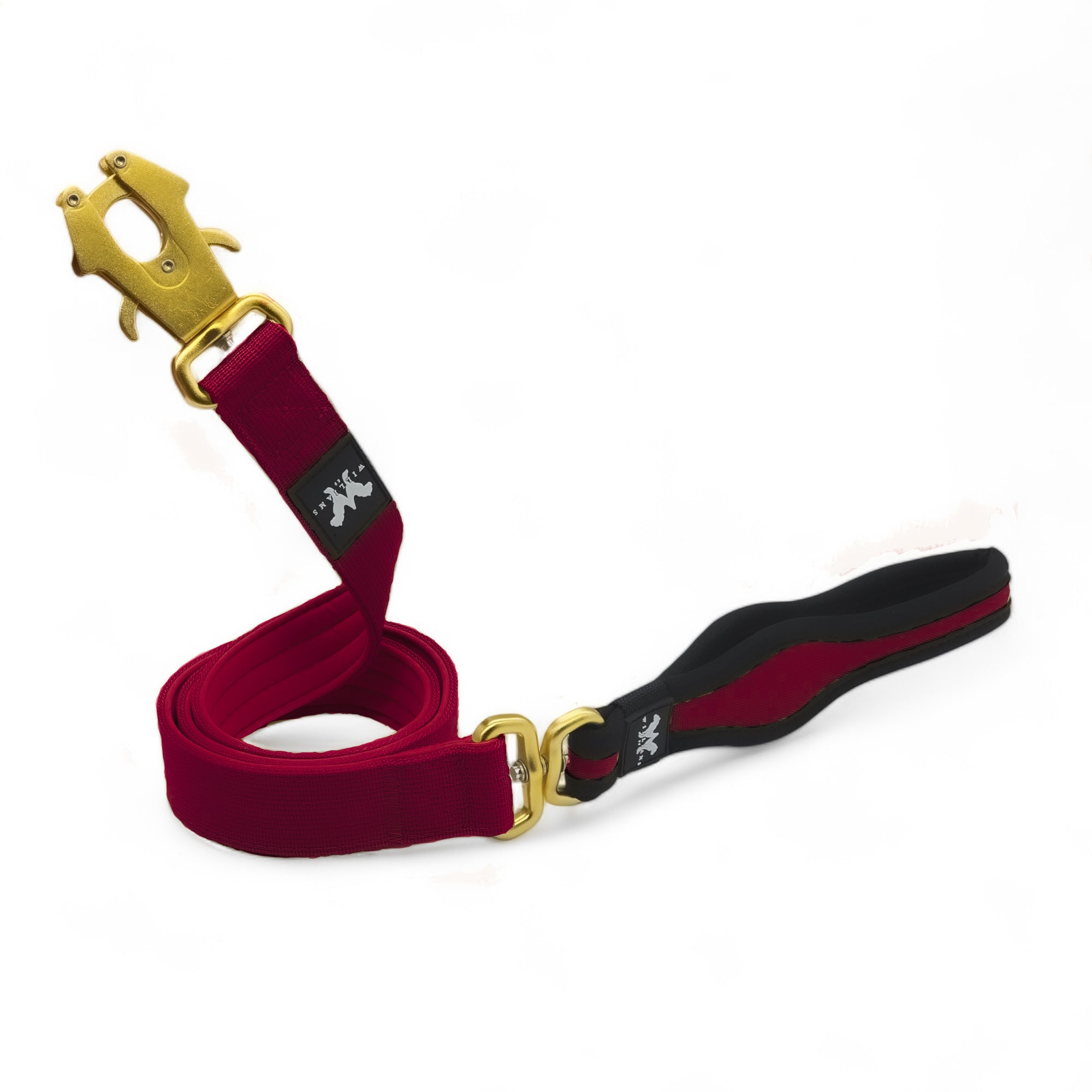 Light Frog Clip Lead Cherry Red | Twin Anti-Tangle With Padded Handle And Quad Stitched Nylon